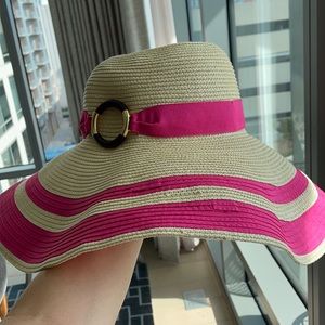 Ralph Lauren pink stripe sun hat